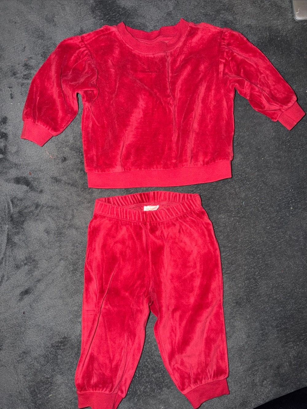 Cat & Jack Red Velour Sweatshirt and Joggers Set